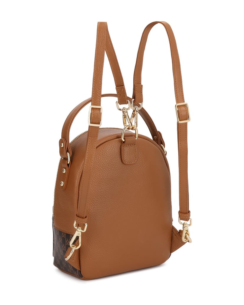 Kazar-Zweifarbiger-Lederrucksack-mit-abnehmbaren-Hosenträgern-camel