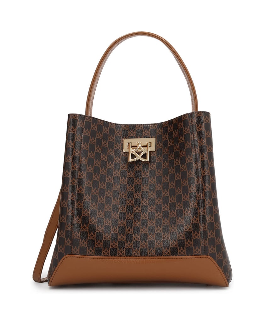 Kazar-Exklusive-Lederhandtasche-mit-signiertem-KAZAR-Verschluss-dunkelbraun