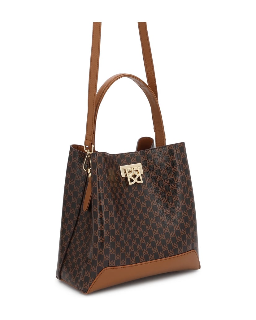 Kazar-Exklusive-Lederhandtasche-mit-signiertem-KAZAR-Verschluss-dunkelbraun