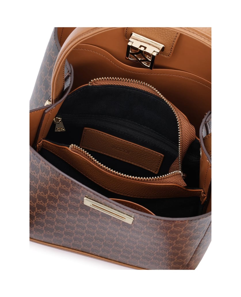 Kazar-Exklusive-Lederhandtasche-mit-signiertem-KAZAR-Verschluss-dunkelbraun