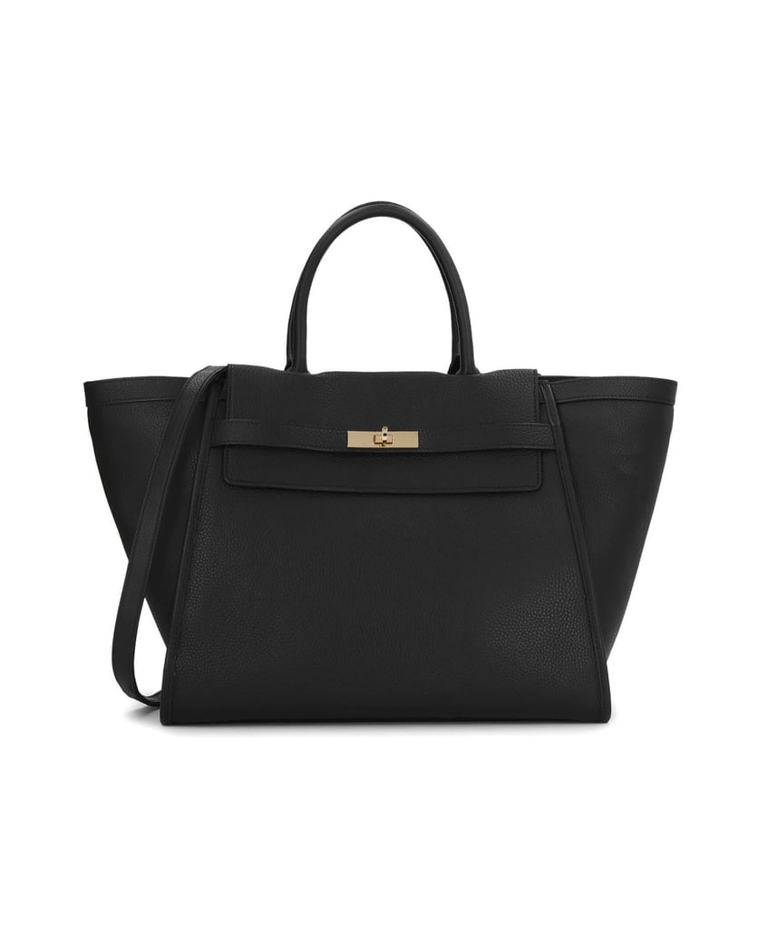 Kazar-Große-schwarze-Handtasche-mit-Zierriemen-und-Schnalle-schwarz