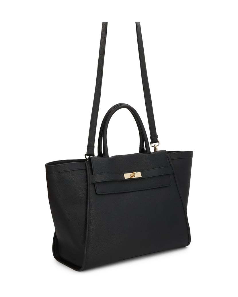 Kazar-Große-schwarze-Handtasche-mit-Zierriemen-und-Schnalle-schwarz