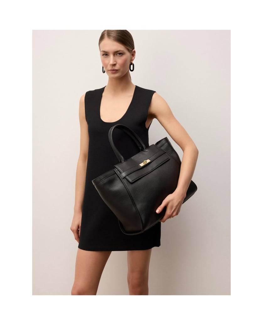 Kazar-Große-schwarze-Handtasche-mit-Zierriemen-und-Schnalle-schwarz