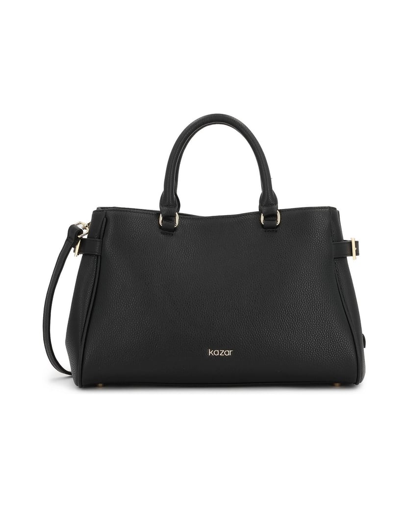 Kazar-Handtasche-aus-schwarzem-Erbsenleder-schwarz