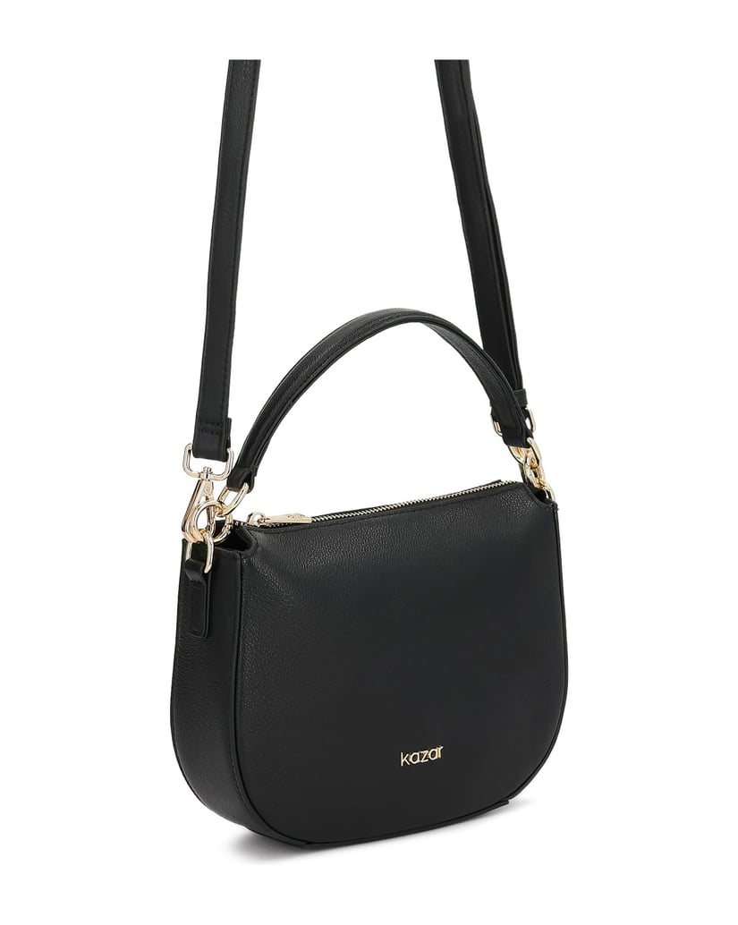 Kazar-Schwarze-Lederhandtasche-mit-zwei-Riemen-schwarz