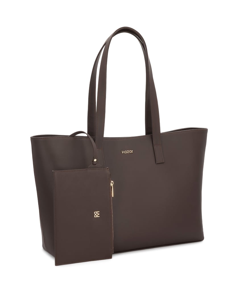 Kazar-Große-Lederhandtasche-mit-Etui-braun