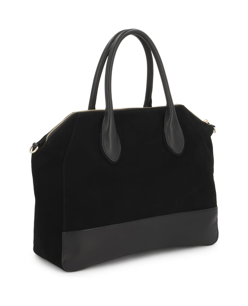 Kazar-Schwarze-Wildlederhandtasche-mit-Griffen-und-Riemen-schwarz