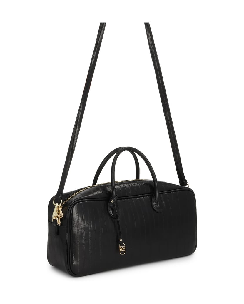 Kazar-Schwarze-Handtasche-aus-geprägtem-Leder-schwarz