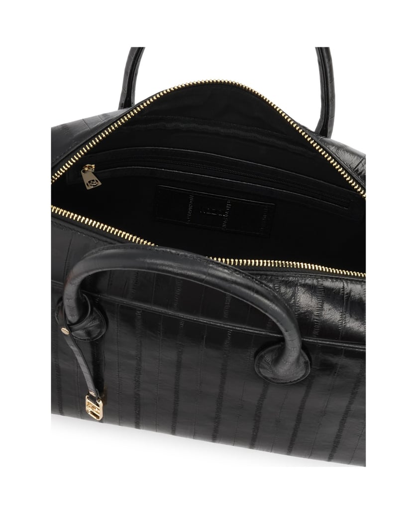 Kazar-Schwarze-Handtasche-aus-geprägtem-Leder-schwarz