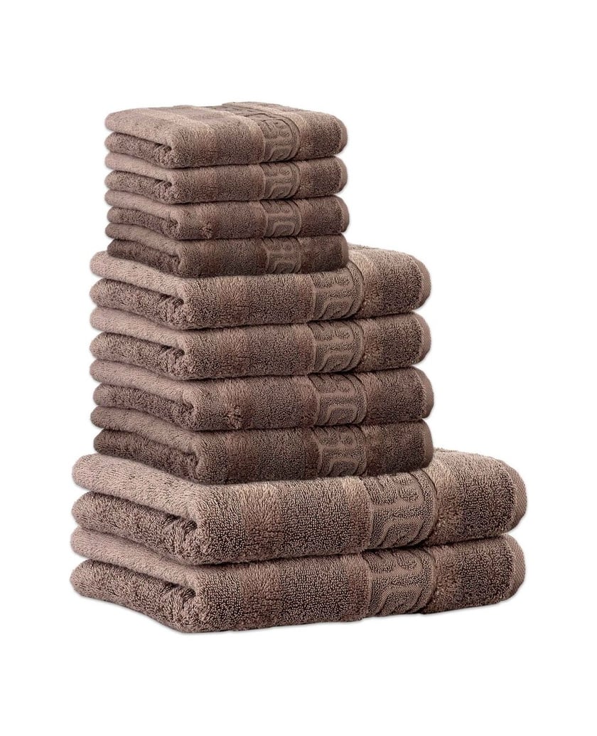 Cawoe-Unisex-Handtuch-10er-Pack-C-Noblesse-braun