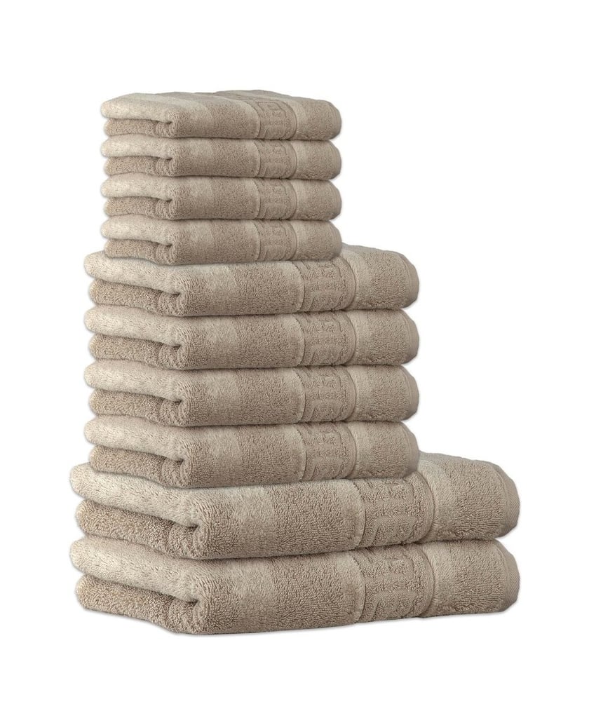 Cawoe-Unisex-Handtuch-10er-Pack-C-Noblesse-braun