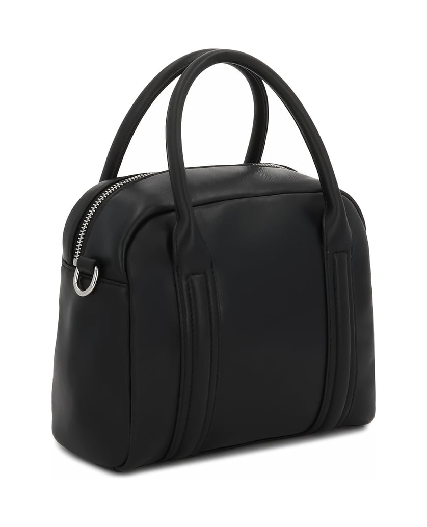 Kazar-Lederhandtasche-mit-Griffen-und-Riemen-schwarz