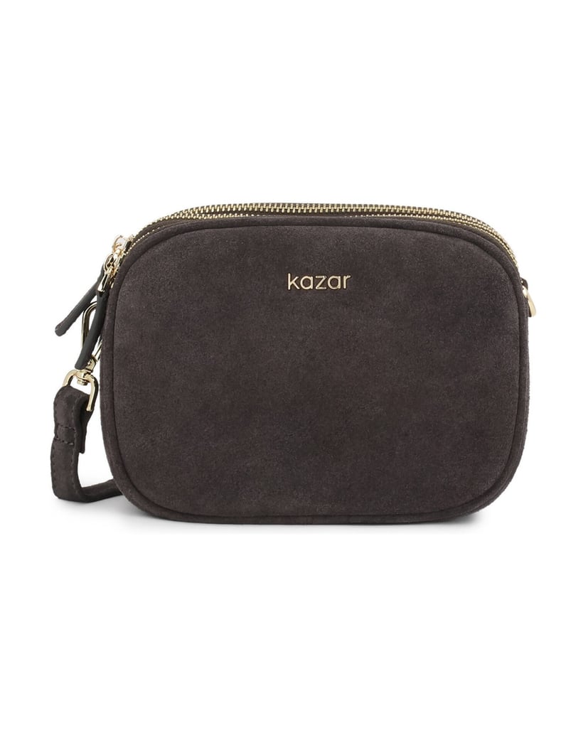 Kazar-Graue-Wildlederhandtasche-mit-drei-Fächern-grau