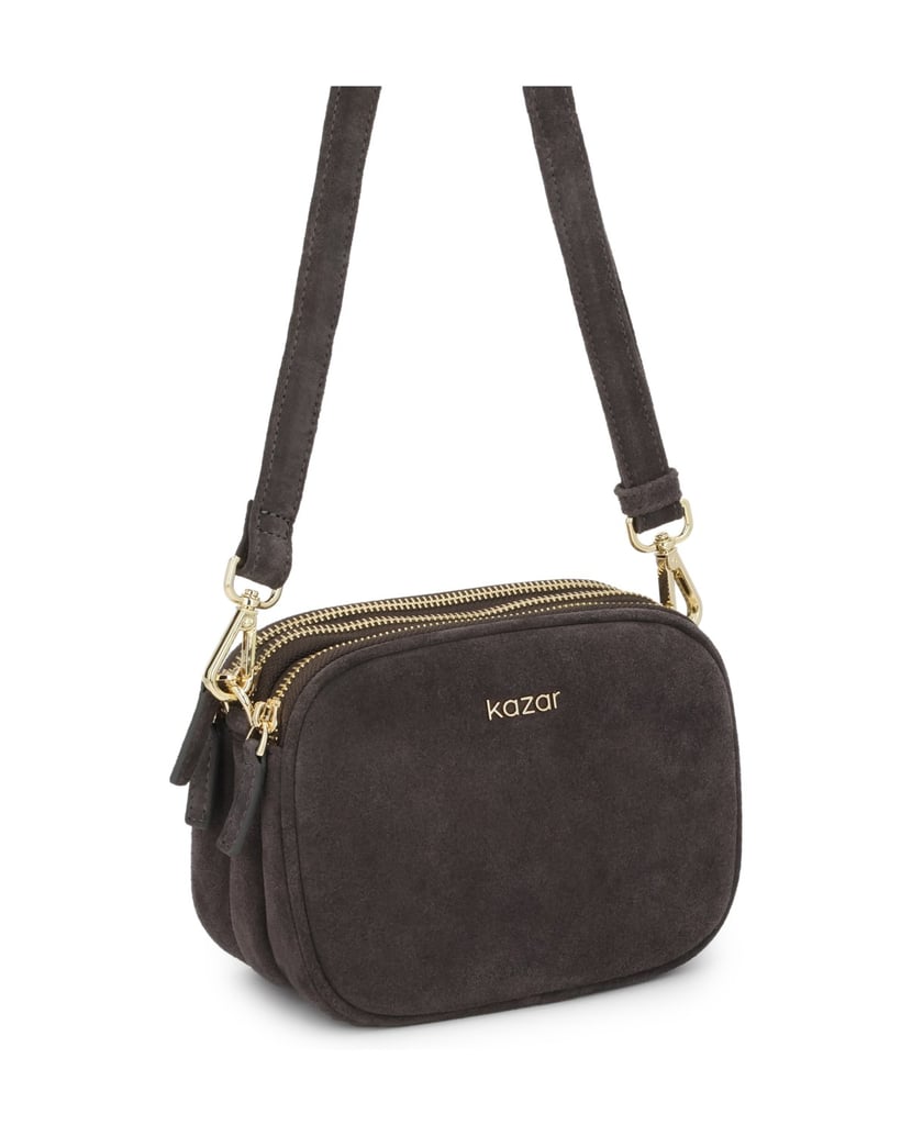 Kazar-Graue-Wildlederhandtasche-mit-drei-Fächern-grau