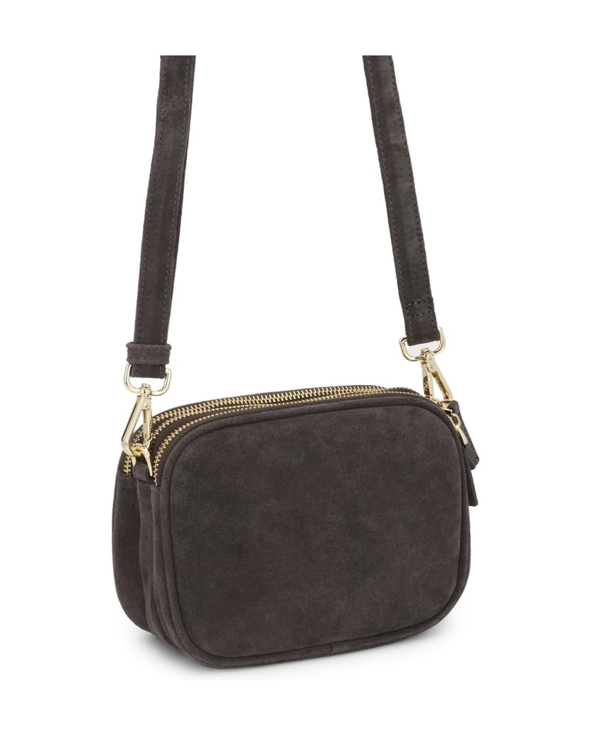 Kazar-Graue-Wildlederhandtasche-mit-drei-Fächern-grau