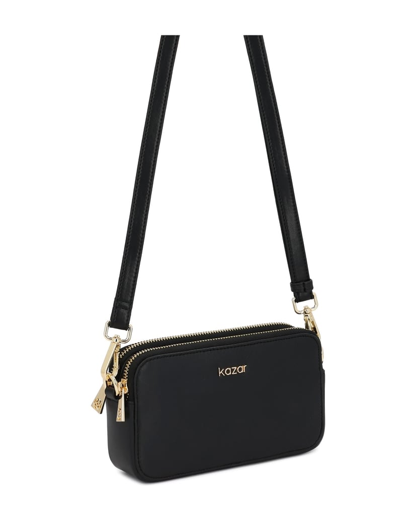 Kazar-Kleine-schwarze-Lederhandtasche-schwarz