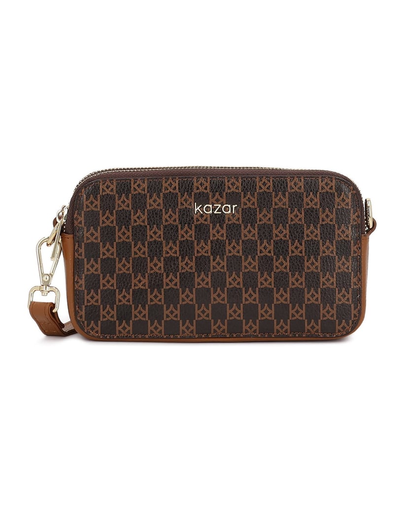 Kazar-Braun-gemusterte-Lederhandtasche-braun