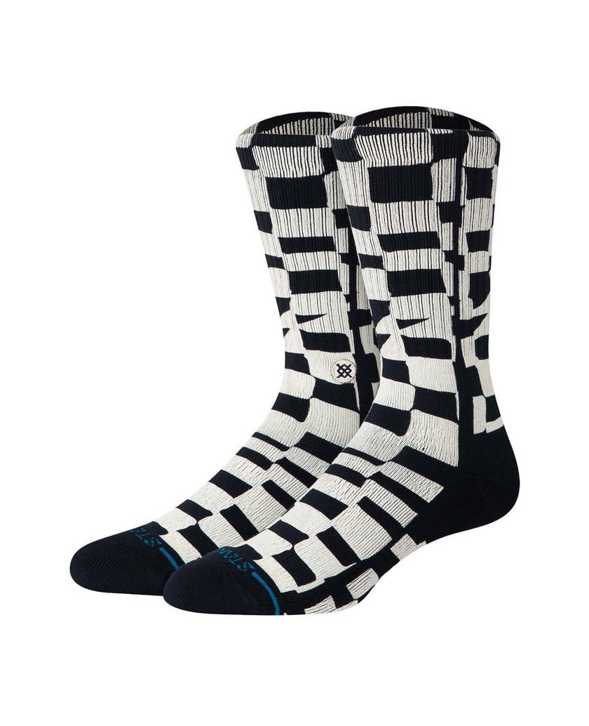 STANCE-Unisex-Socken-1er-Pack-Wave-Check-Crew-schwarz