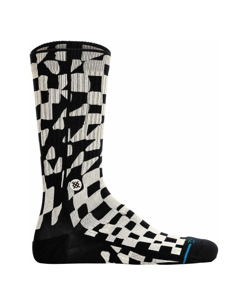 STANCE-Unisex-Socken-1er-Pack-Wave-Check-Crew-schwarz