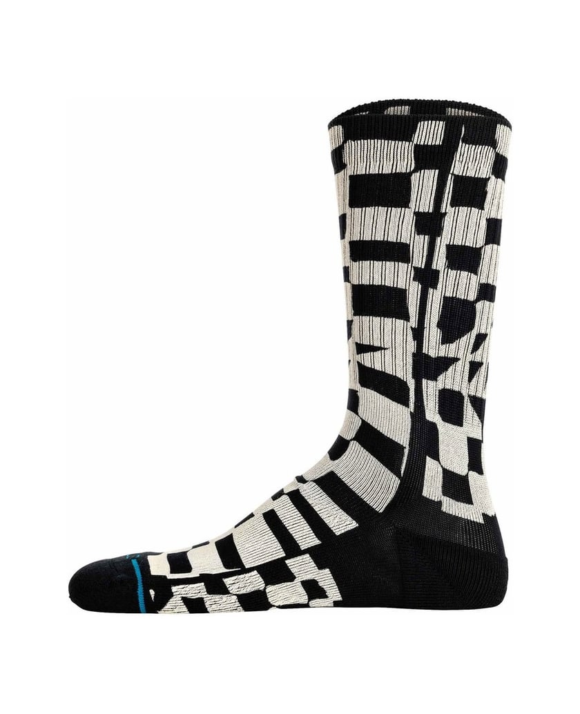 STANCE-Unisex-Socken-1er-Pack-Wave-Check-Crew-schwarz