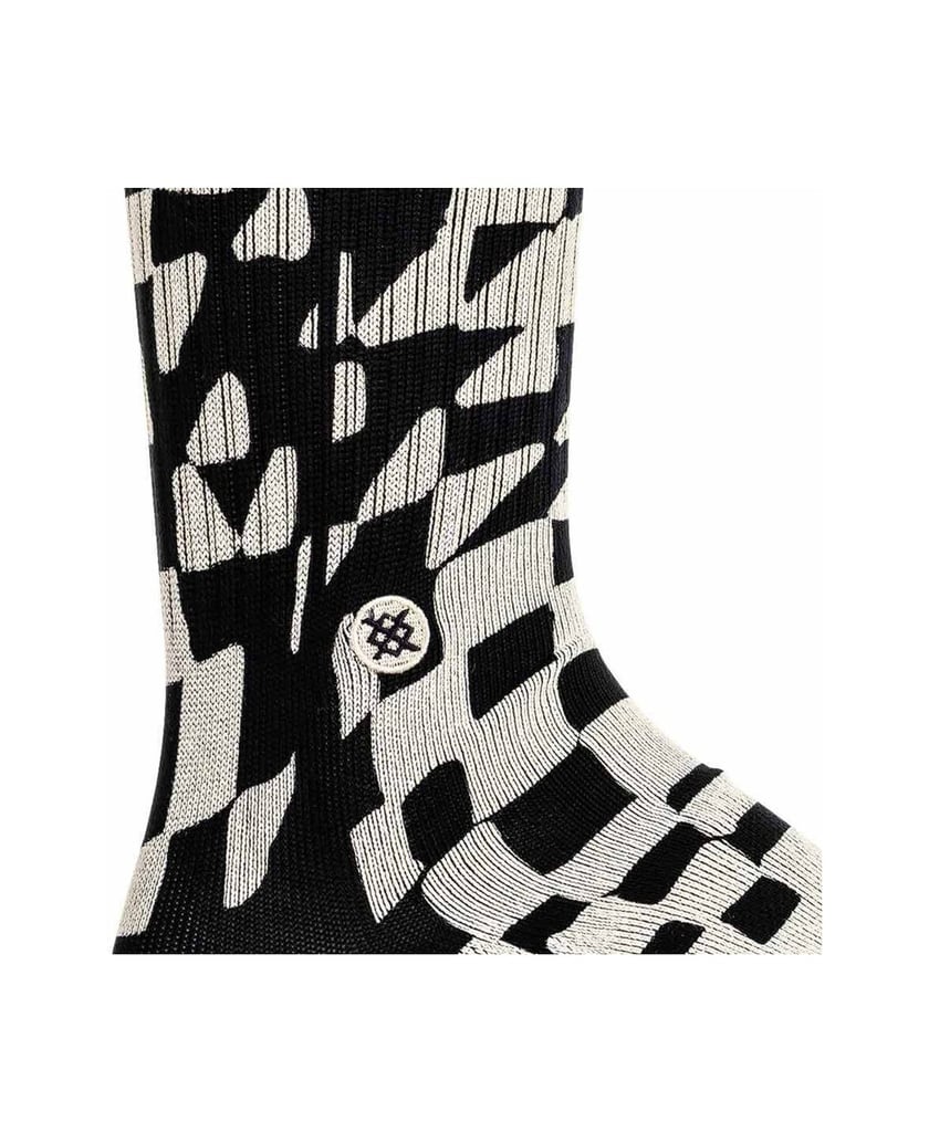 STANCE-Unisex-Socken-1er-Pack-Wave-Check-Crew-schwarz