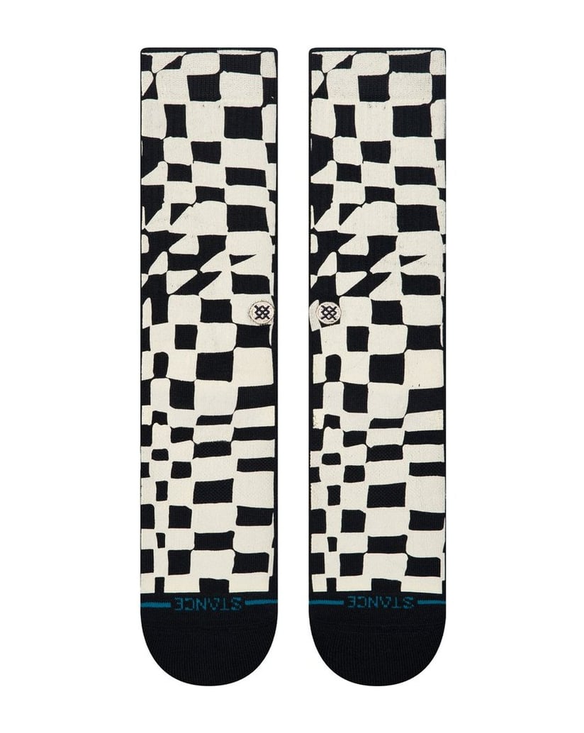 STANCE-Unisex-Socken-1er-Pack-Wave-Check-Crew-schwarz
