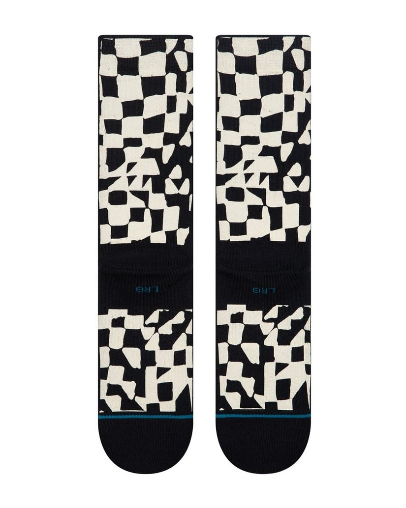 STANCE-Unisex-Socken-1er-Pack-Wave-Check-Crew-schwarz