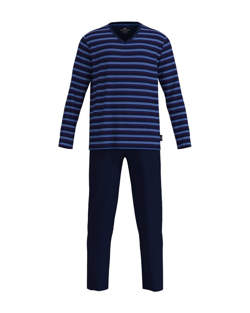GÖTZBURG-Herren-Pyjama-Schlafanzug-lang-blau-