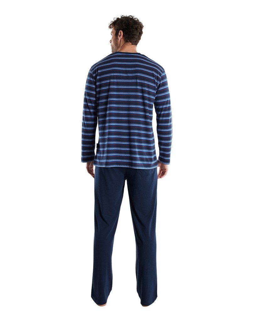 GÖTZBURG-Herren-Pyjama-Schlafanzug-lang-blau-