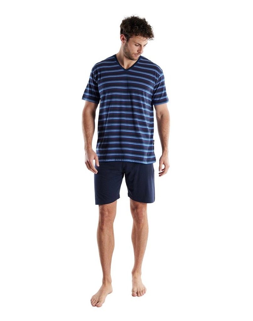 GÖTZBURG-Herren-Pyjama-Shorty-Klima-Aktiv-blau-