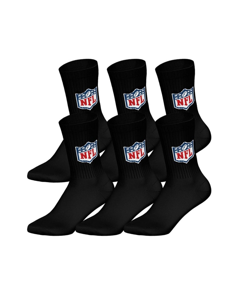 NFL-Unisex-Socken-6er-Pack-NFL-SHIELD-3Pack-Crew-Socks-schwarz