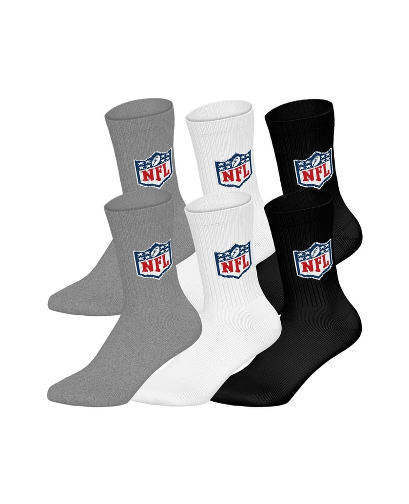 NFL-Unisex-Socken-6er-Pack-NFL-SHIELD-3Pack-Crew-Socks-schwarz