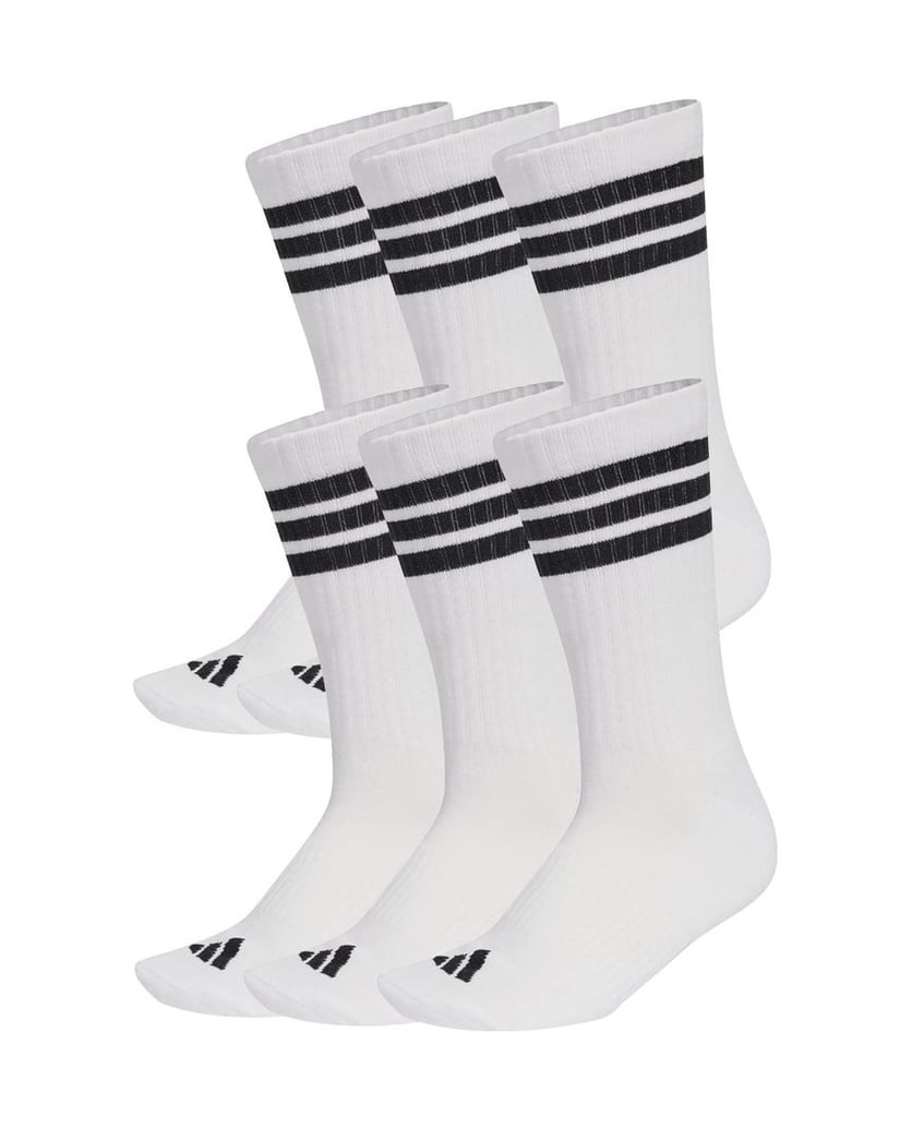 Adidas-Unisex-Socken-6er-Pack-3-Stripes-Essentials-Cushioned-Crew-weiss
