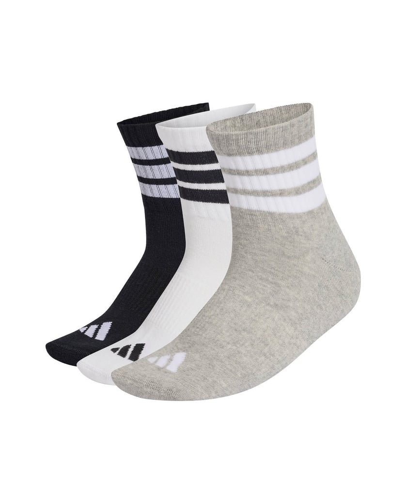 Adidas-Unisex-Socken-3er-Pack-3-Stripes-Cushioned-Sportswear-Mid-Cut-Socks-schwarz