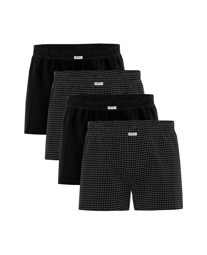 Seidensticker-Herren-Web-Boxershorts-4er-Pack-schwarz