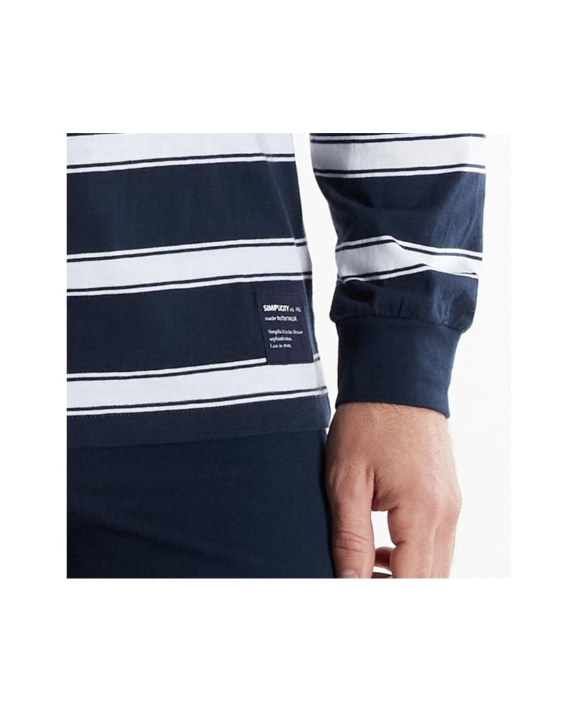 Tom-Tailor-Herren-Pyjama-Pyjama-lang-Rundhalsausschnitt-blau