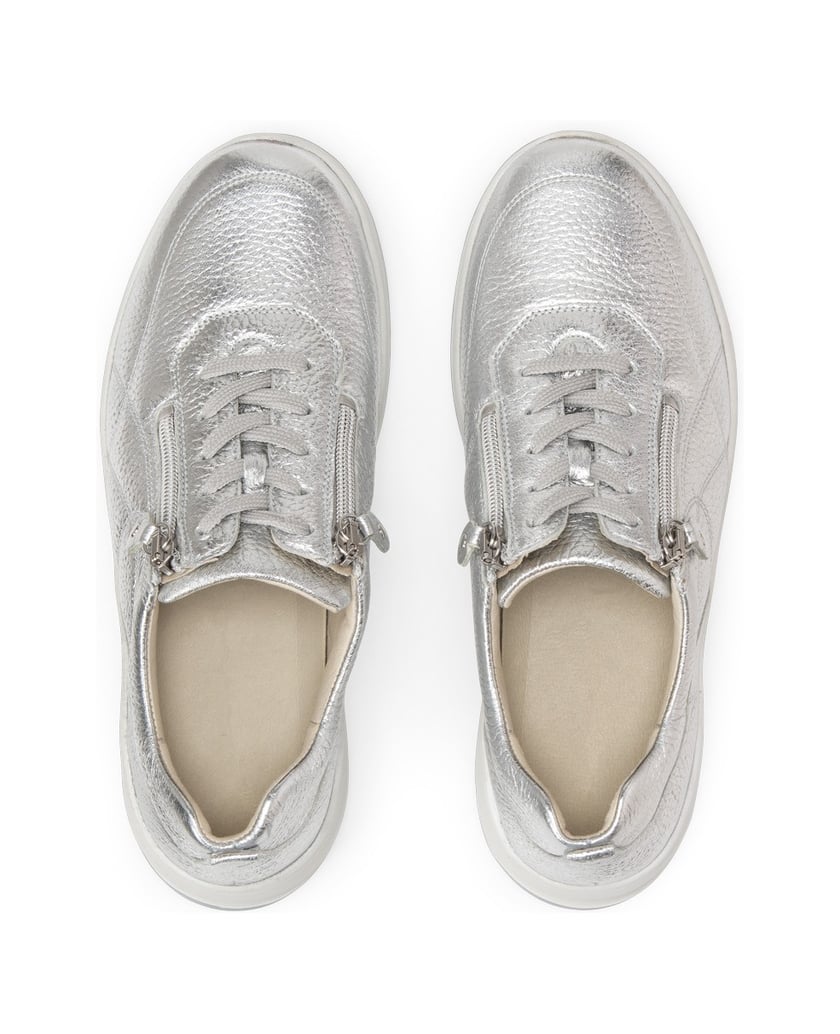 VITAFORM-Hirschleder-Sneaker-silber