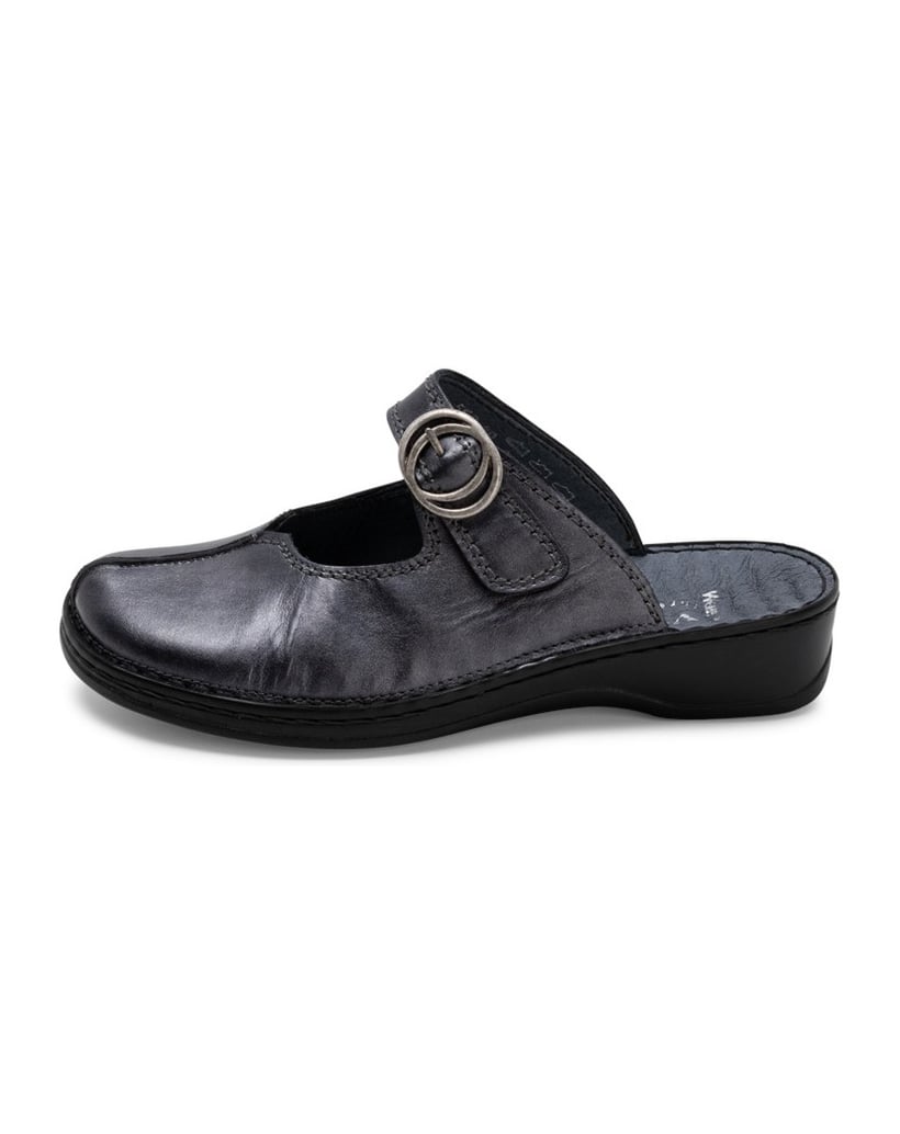VITAFORM-Softnappaleder-Clogs-silber