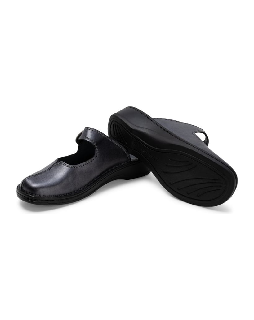 VITAFORM-Softnappaleder-Clogs-silber