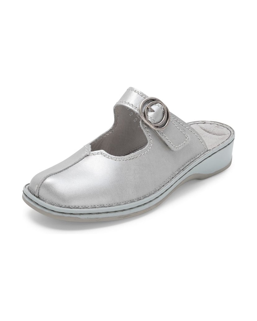 VITAFORM-Softnappaleder-Clogs-silber