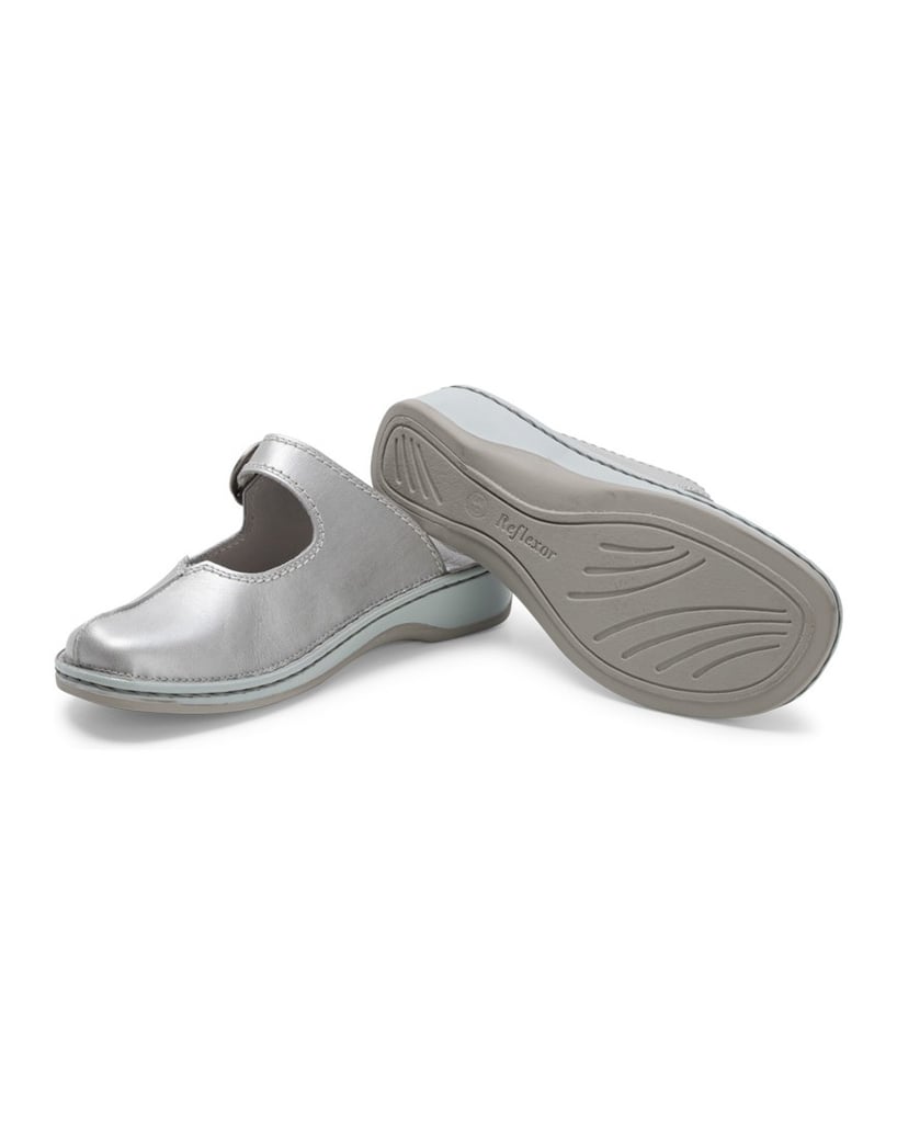 VITAFORM-Softnappaleder-Clogs-silber