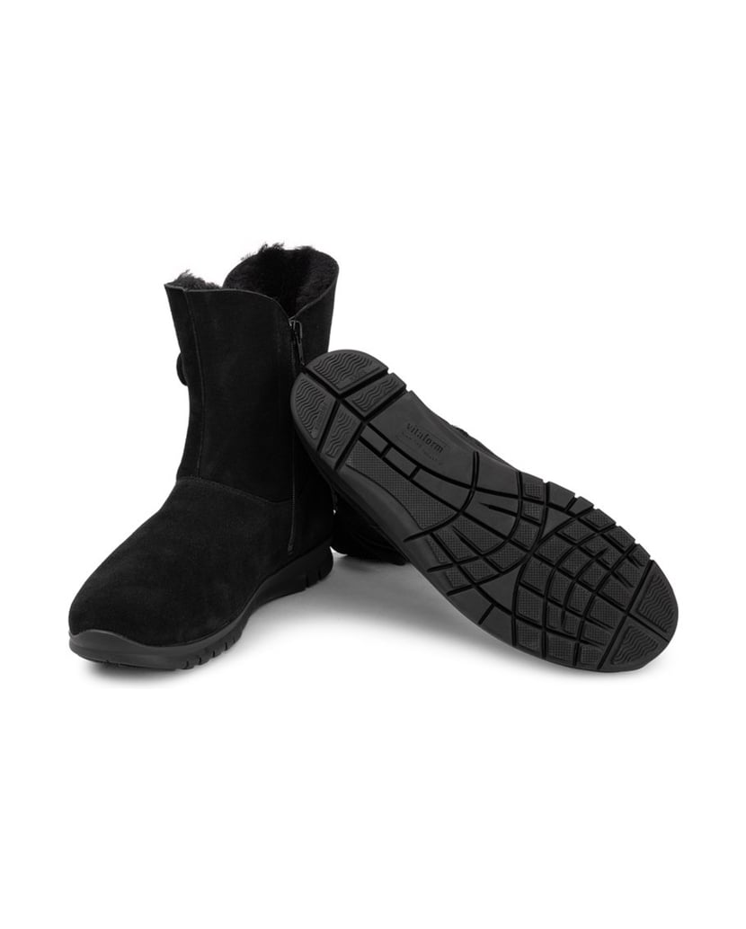 VITAFORM-Veloursleder-&-Doubleface-Stiefeletten-schwarz