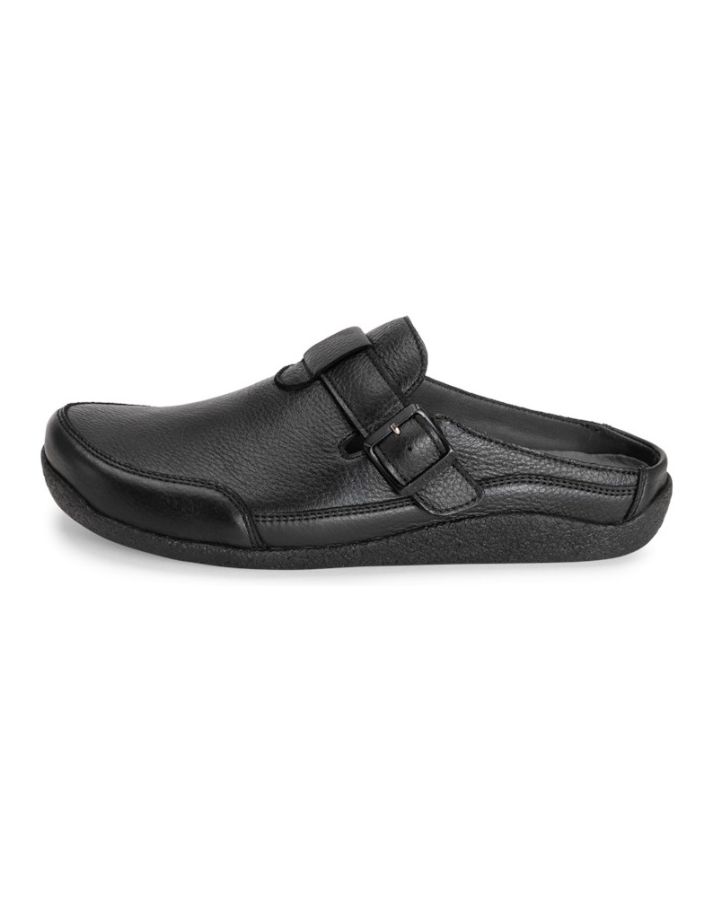 VITAFORM-Hirschleder-Clogs-schwarz