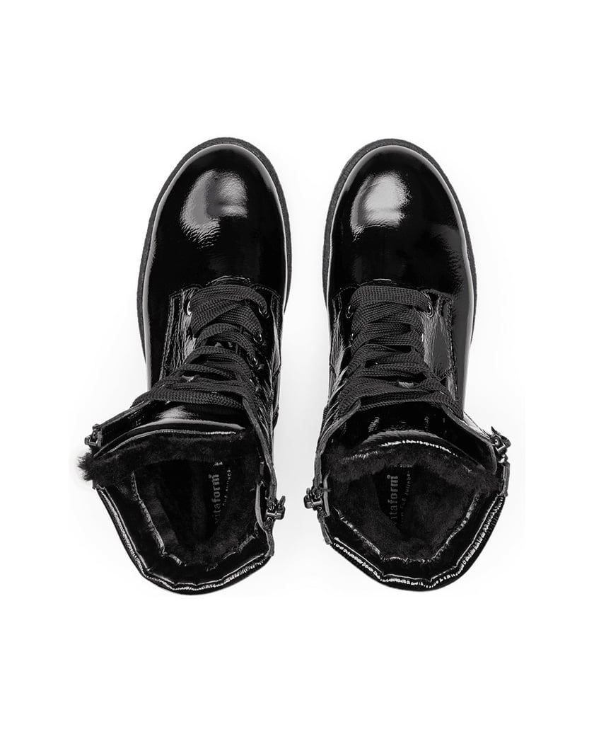 VITAFORM-Softlackleder-Stiefeletten-schwarz