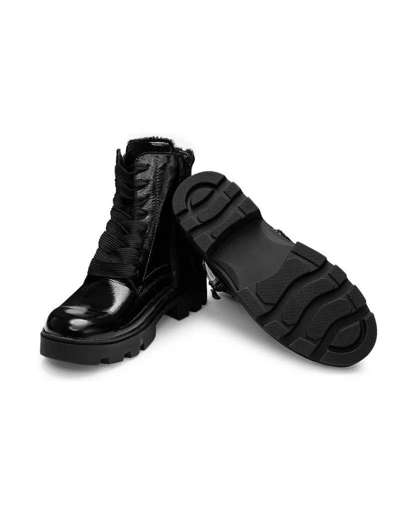VITAFORM-Softlackleder-Stiefeletten-schwarz
