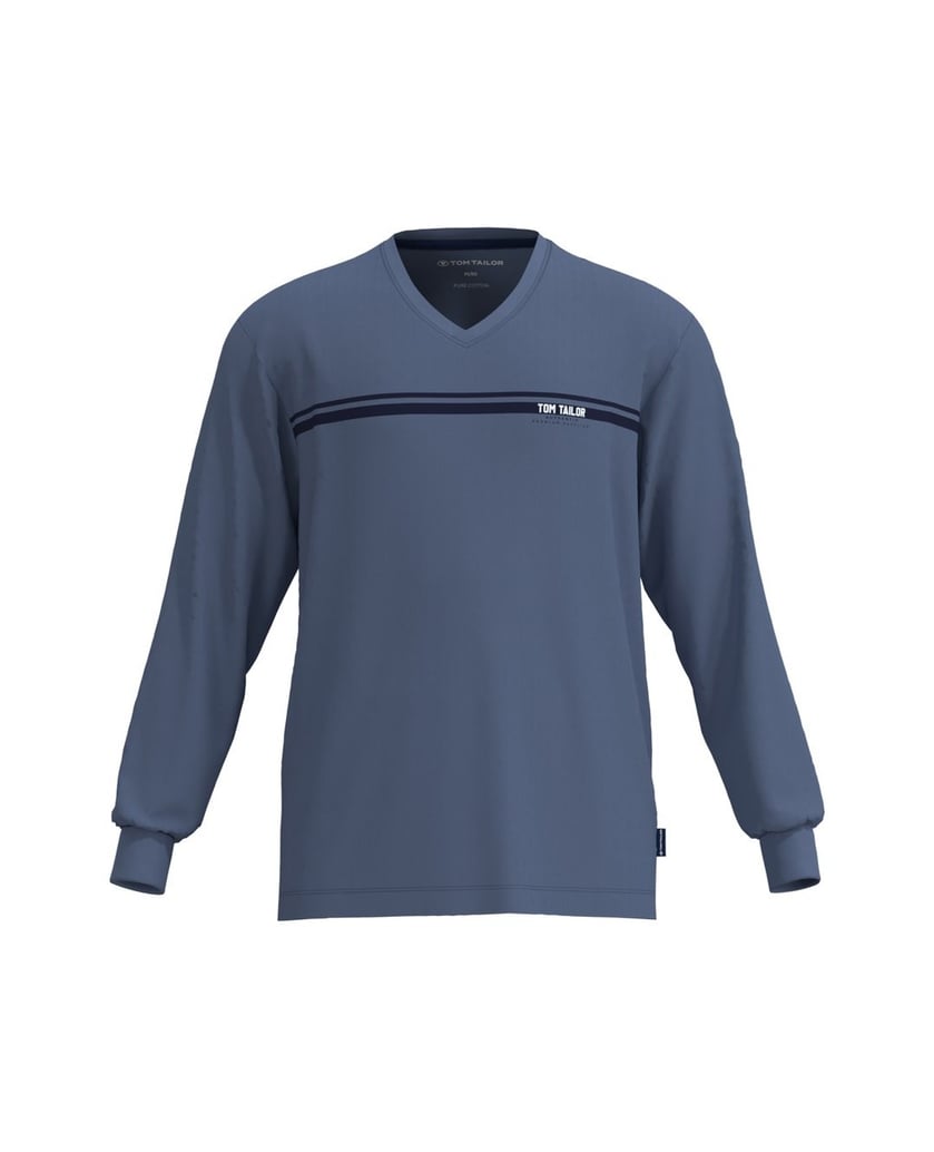 Tom-Tailor-Herren-Pyjama-Pyjama-lang-V-Neck-blau-