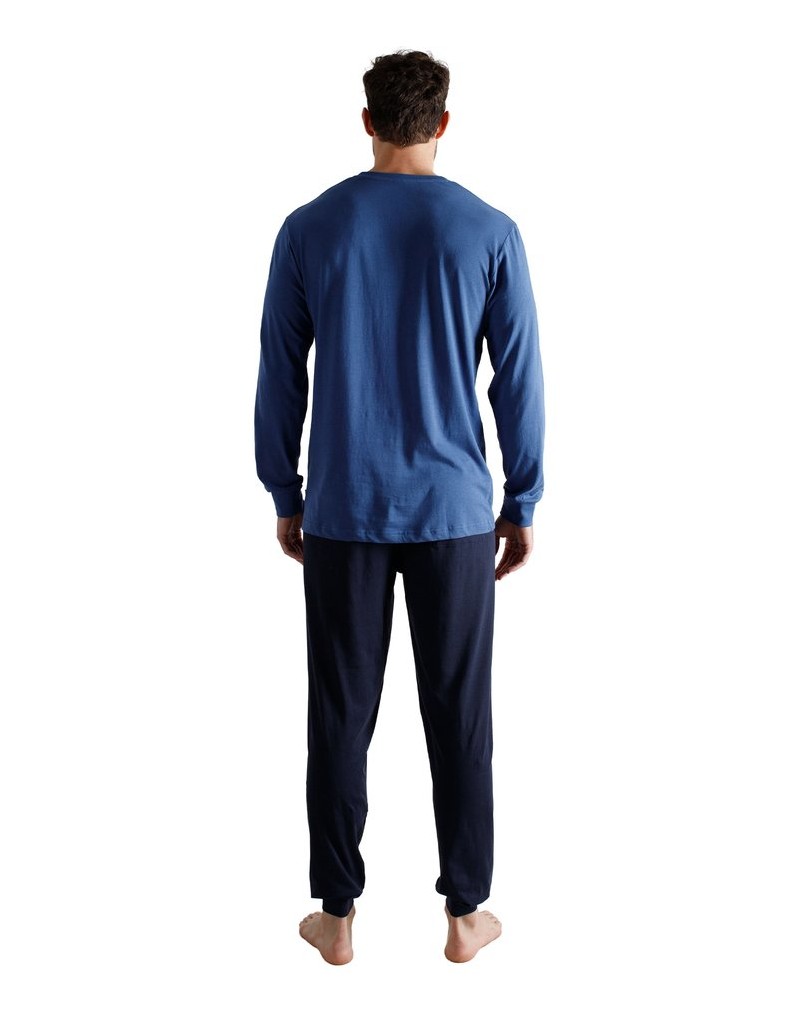 Tom-Tailor-Herren-Pyjama-Pyjama-lang-V-Neck-blau-