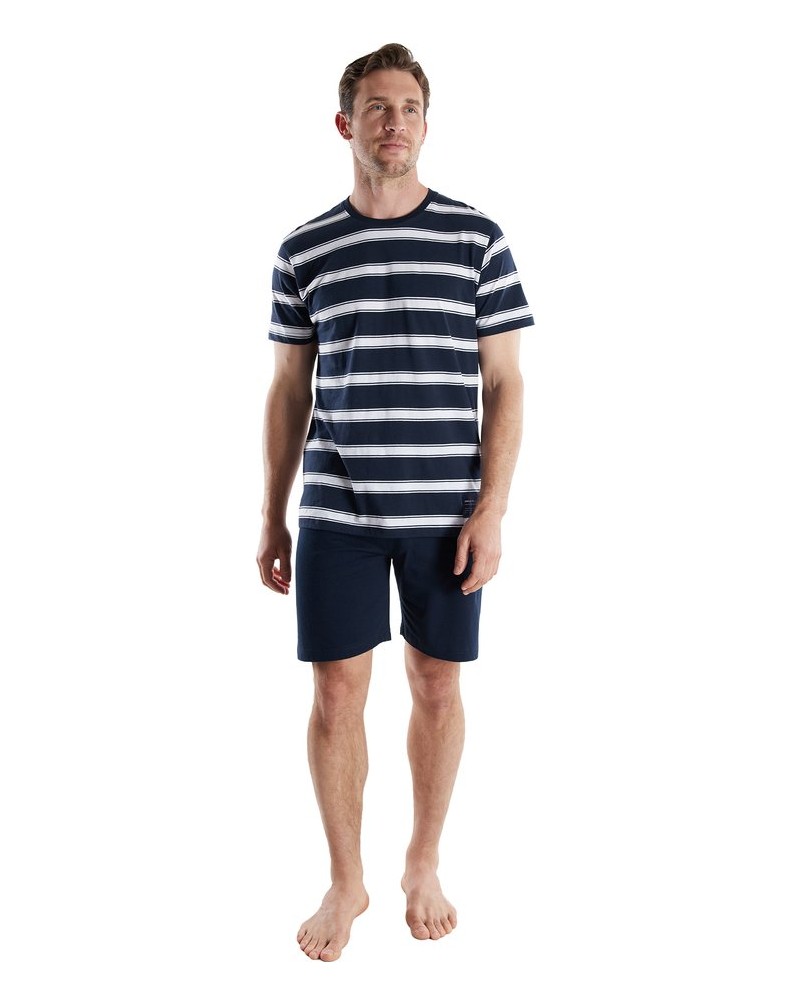 Tom-Tailor-Herren-Pyjama-Shorty-Rundhals-blau
