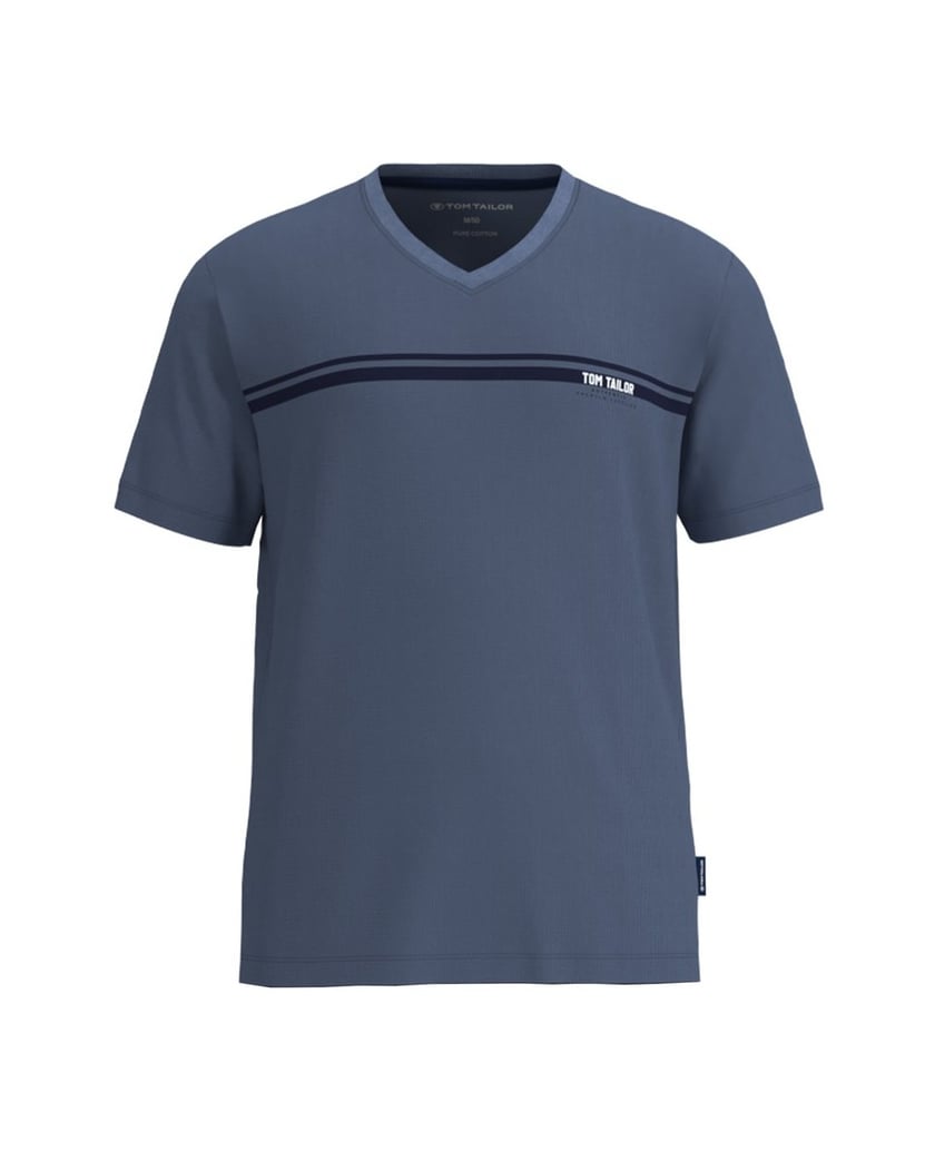 Tom-Tailor-Herren-Pyjama-Shorty-V-Ausschnitt-blau-