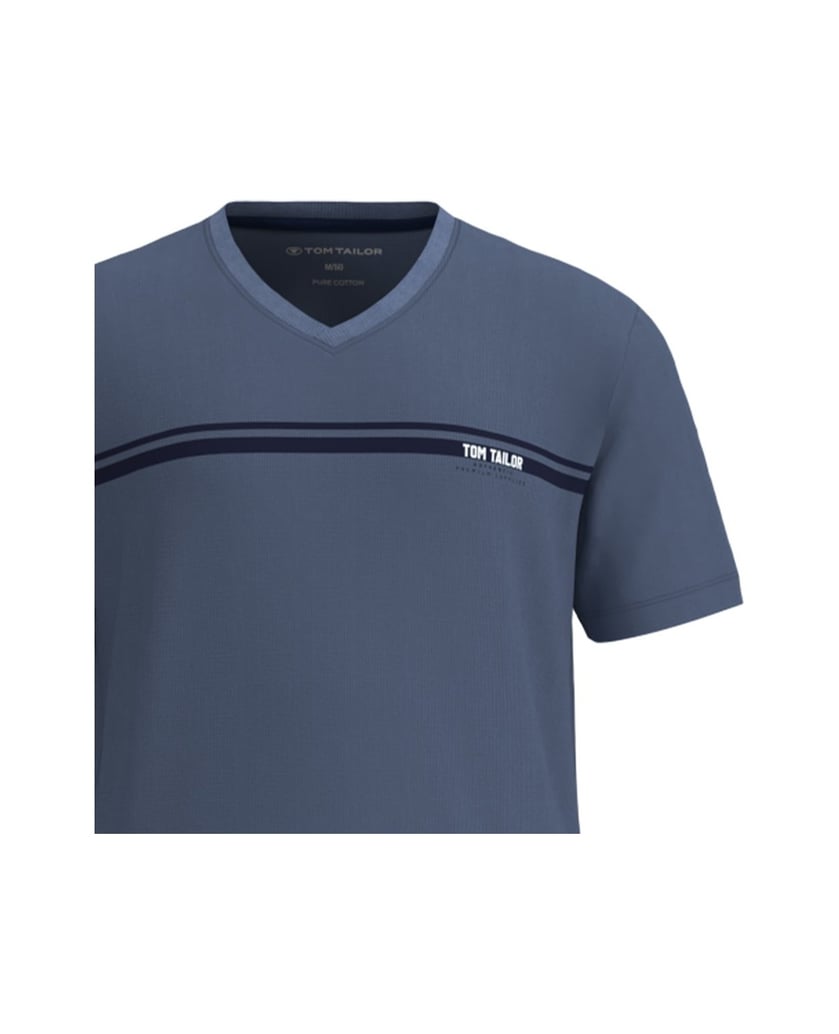 Tom-Tailor-Herren-Pyjama-Shorty-V-Ausschnitt-blau-